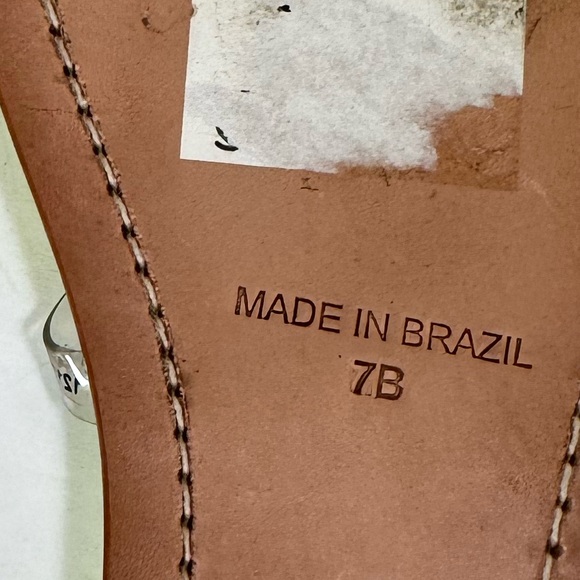 TKEES NEW Gemma Clear Neon Yellow Sandals Flats Leather Brazil Summer Minimalist - Picture 7 of 13